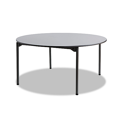Iceberg Maxx Legroom Wood Folding Table, Round Top, 60" dia x 29.5"h, Gray/Charcoal (65867)