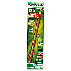 Ticonderoga Erasable Colored Pencils, 2.6 mm, 2B, Carmine Red Lead, Carmine Red Barrel, 12/Pack (142590002)