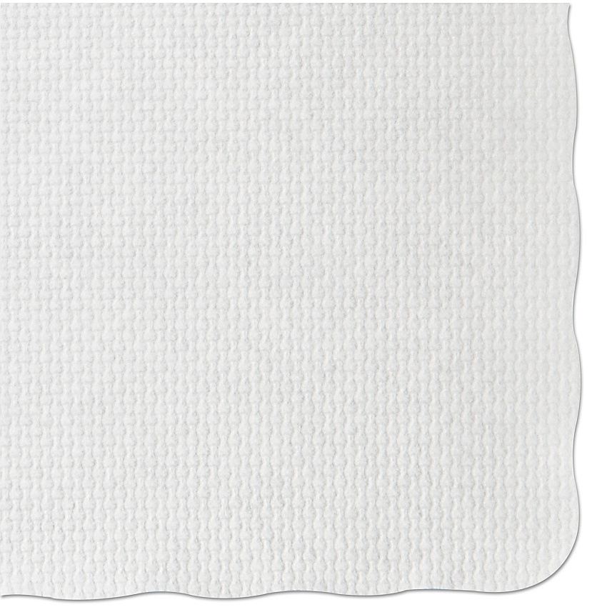 Hoffmaster Knurl Embossed Scalloped Edge Placemats, 9.5 x 13.5, White, 1,000/Carton (PM32052)