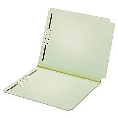 Pendaflex Dual-Tab Pressboard Fastener Folder, 2 Fasteners, Letter Size, Light Green Exterior, 25/Box (45715)