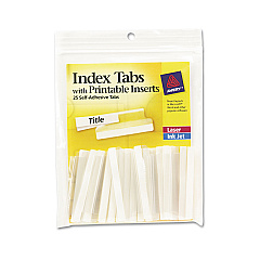 Avery Insertable Index Tabs with Printable Inserts, 1/5-Cut Tabs, Clear, 2" Wide, 25/Pack (16241)
