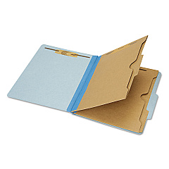 AbilityOne 7530016006984 SKILCRAFT Pocket-Style Classification Folder, 2 Dividers, Letter Size, Light Blue, 10/Box