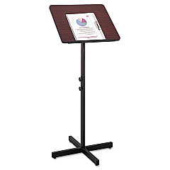 Safco Adjustable Speaker Stand, 21 x 21 x 29.5 to 46, Mahogany/Black (8921MH)