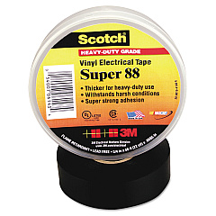 3M Scotch 88 Super Vinyl Electrical Tape, 0.75" x 66 ft, Black (06143)