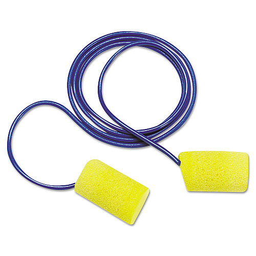 3M E-A-R Classic Foam Earplugs, Metal Detectable, Corded, Poly Bag (3114101)