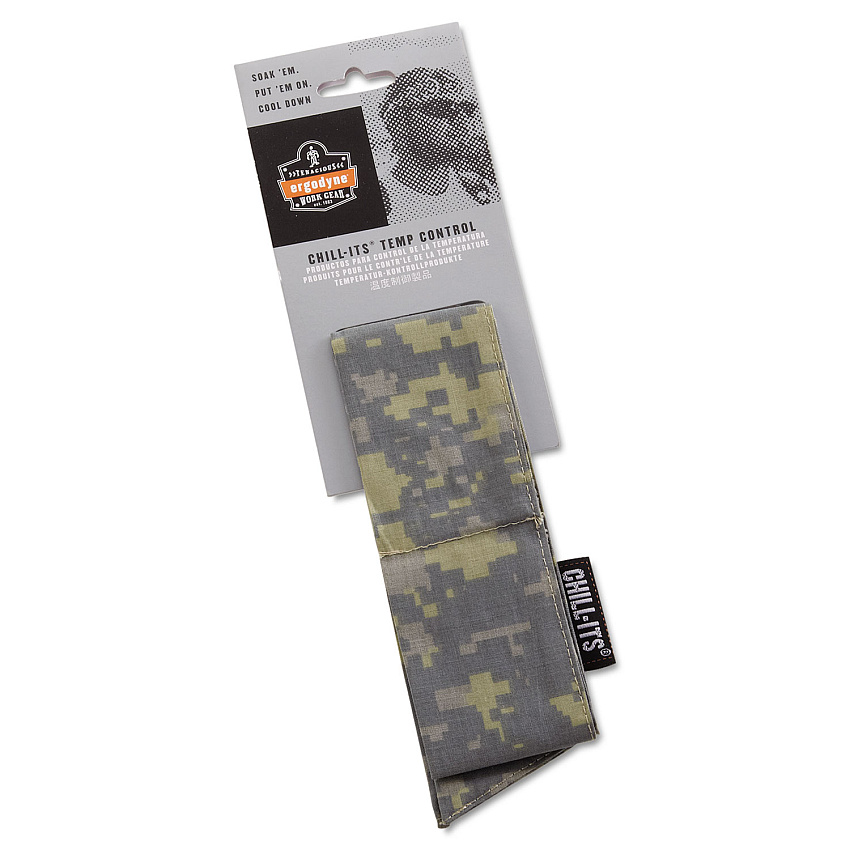 ergodyne Chill-Its 6700/6705 Bandana/Headband, One Size Fits All, Camo (12304)