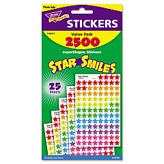 TREND Sticker Assortment Pack, Smiling Star, Assorted Colors, 2,500/Pack (T46917)