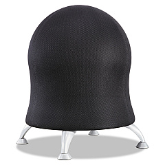 Safco Zenergy Ball Chair, Backless, Supports Up to 250 lb, Black Fabric Seat, Silver Base (4750BL)