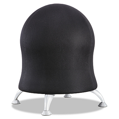 Safco Zenergy Ball Chair, Backless, Supports Up to 250 lb, Black Fabric Seat, Silver Base (4750BL)