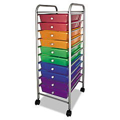 Advantus Portable Drawer Organizer, 13w x 15.38d x 37.75h, Assorted/Matte Gray (34004)