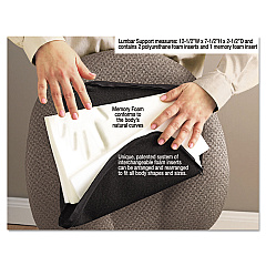 Master Caster The ComfortMakers Deluxe Lumbar Support Cushion, Memory Foam, 12.5 x 2.5 x 7.5, Black (92061)