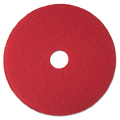 3M Low-Speed Buffer Floor Pads 5100, 19" Diameter, Red, 5/Carton (08394)