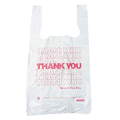 Barnes Paper Company Plastic Thank-You T-Sack, 2 mil, 4" x 15", White, 2,000/Carton (6415THYOU)