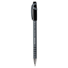 Paper Mate FlexGrip Ultra Ballpoint Pen, Stick, Fine 0.8 mm, Black Ink, Gray Barrel, Dozen (9680131)