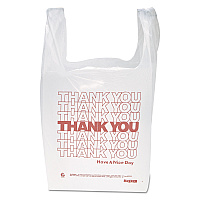 Inteplast Group "Thank You" Handled T-Shirt Bag, 0.167 bbl, 12.5 microns, 11.5" x 21", White, 900/Carton (THW1VAL)