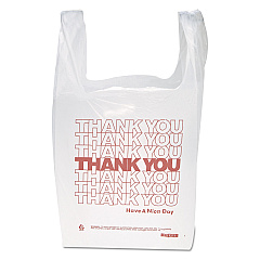 Inteplast Group "Thank You" Handled T-Shirt Bag, 0.167 bbl, 12.5 microns, 11.5" x 21", White, 900/Carton (THW1VAL)