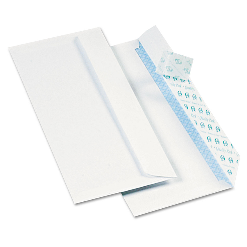 Quality Park Redi-Strip Security Tinted Envelope, #10, Commercial Flap, Redi-Strip Closure, 4.13 x 9.5, White, 1,000/Box (69122B)