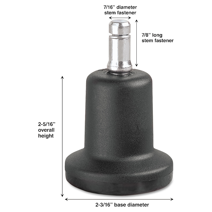 Master Caster High Profile Bell Glides, B Stem, 110 lbs/Glide, 5/Set (70175)