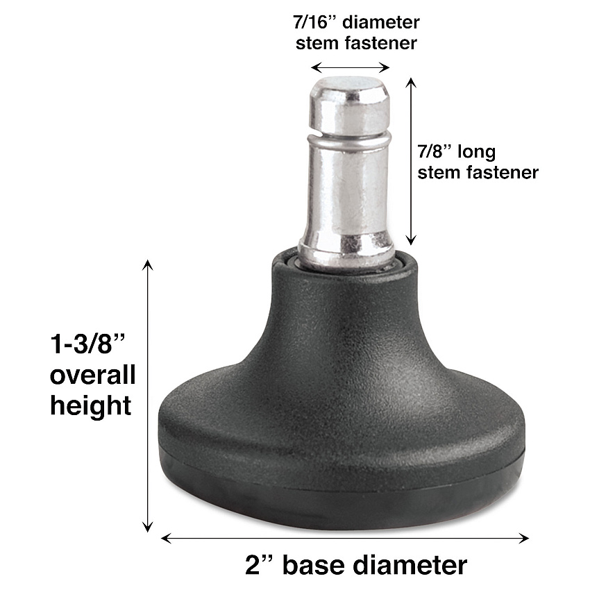 Master Caster Low Profile Bell Glides, B Stem, 110 lbs/Glide, 5/Set (70178)