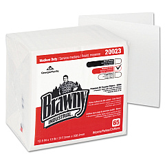 Brawny Professional Medium Duty Premium DRC 1/4 Fold Wipers, 13 x 12.5, White, 65/Pack (20023)