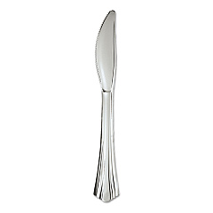 WNA Heavyweight Plastic Knives, Silver, 7 1/2", Reflections Design, 600/Carton (630155)