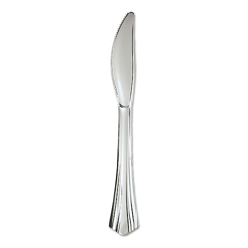 WNA Heavyweight Plastic Knives, Silver, 7 1/2", Reflections Design, 600/Carton (630155)