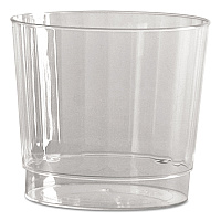 WNA Classic Crystal Plastic Tumblers, 9 oz, Clear, Fluted, Rocks Squat, 20/Pack, 12 Packs/Carton (CCR9240)