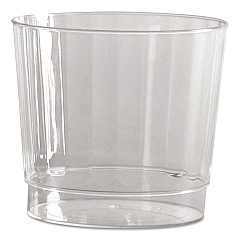 WNA Classic Crystal Plastic Tumblers, 9 oz, Clear, Fluted, Rocks Squat, 20/Pack, 12 Packs/Carton (CCR9240)