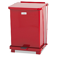 Rubbermaid Commercial Defenders Biohazard Step Can, Square, Steel, 4 gal, Red (ST7EPLRED)