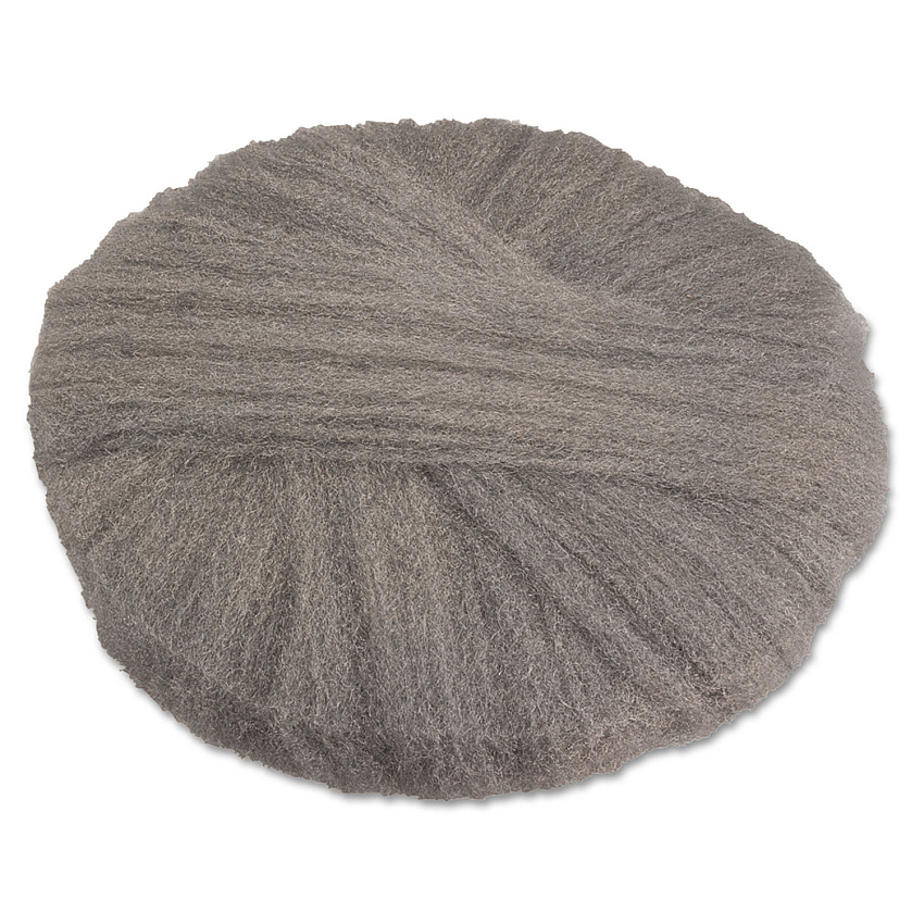 GMT Radial Steel Wool Pads, Grade 2 (Coarse): Stripping/Scrubbing, 17" Diameter, Gray, 12/Carton (120172)
