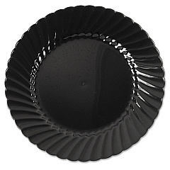WNA Classicware Plastic Plates, 6" dia, Black, 10/Pack, 18 Packs/Carton (CW6180BK)