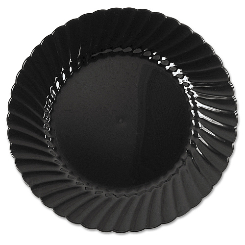 WNA Classicware Plastic Plates, 6" dia, Black, 10/Pack, 18 Packs/Carton (CW6180BK)