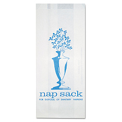 Bagcraft Nap Sack Sanitary Disposal Bags, 4" x 9", White, 1,000/Carton (300314)