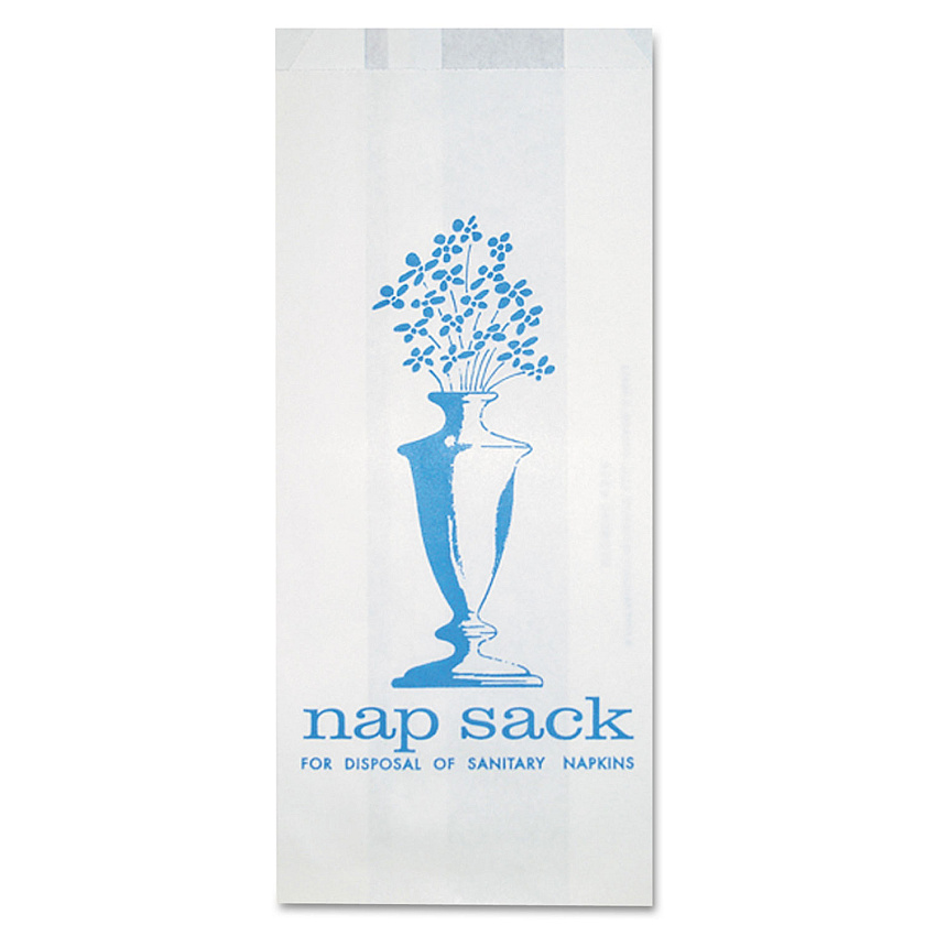 Bagcraft Nap Sack Sanitary Disposal Bags, 4" x 9", White, 1,000/Carton (300314)