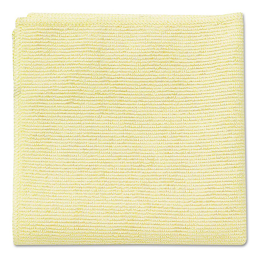 Rubbermaid Commercial Microfiber Cleaning Cloths, 16 x 16, Yellow, 24/Pack (1820584)