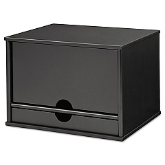 Victor Midnight Black Collection Desktop Organizer, 5 Compartments, MDF, 13.3 x 10.5 x 9.4, Black (47205)
