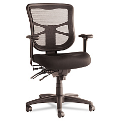 Alera Elusion Series Mesh Mid-Back Multifunction Chair, Supports Up to 275 lb, 17.7" to 21.4" Seat Height, Black (ALEEL42ME10B)