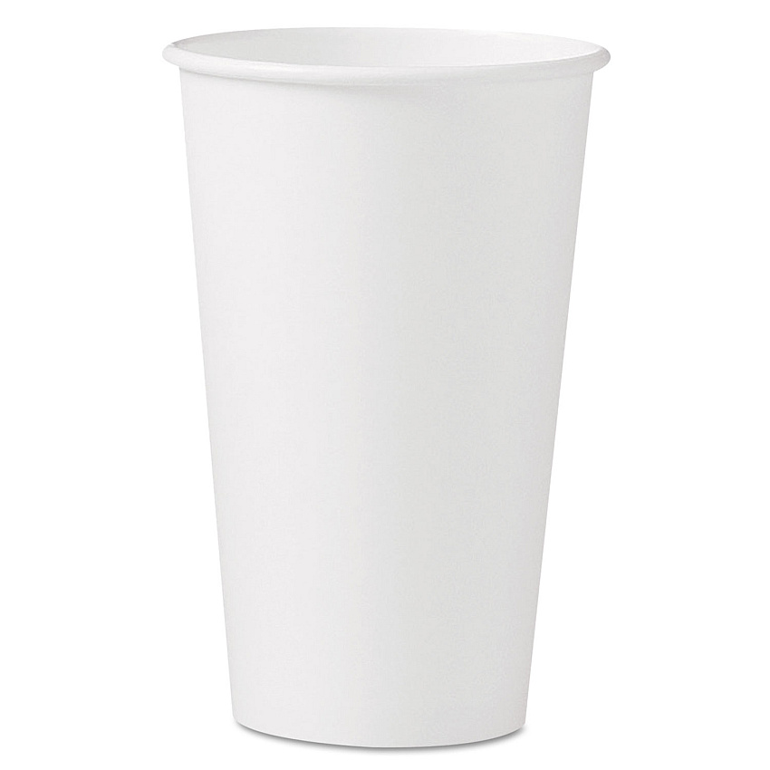 Dart Polycoated Hot Paper Cups, 16 oz, White, 50 Sleeve, 20 Sleeves/Carton (316W)