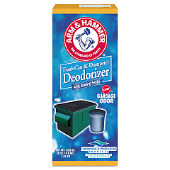 Arm & Hammer Trash Can and Dumpster Deodorizer with Baking Soda, Sprinkle Top, Original, Powder, 42.6 oz Box, 9/Carton (3320084116CT)