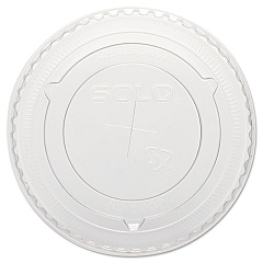 Solo Straw-Slot Cold Cup Lids, Fits 10 oz Cups, Clear, 100 Pack, 25 Packs/Carton (600TS)