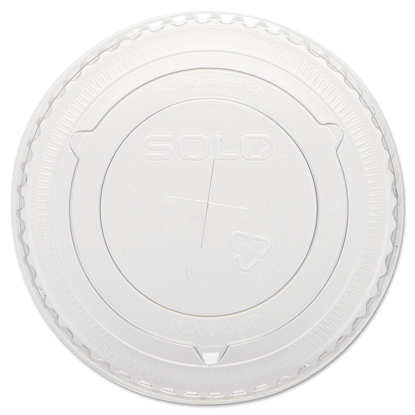 Solo Straw-Slot Cold Cup Lids, Fits 10 oz Cups, Clear, 100 Pack, 25 Packs/Carton (600TS)