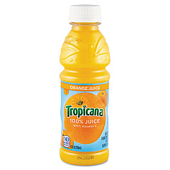 Tropicana 100% Juice, Orange, 10oz Bottle, 24/Carton (55154)