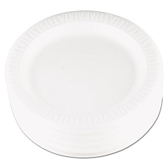 Dart Quiet Classic Laminated Foam Dinnerware, Plate, 9" dia, White, 125/Pack, 4 Packs/Carton (9PWQR)