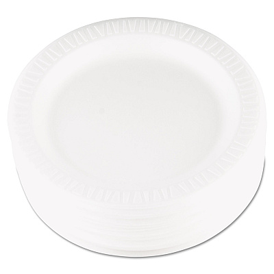Dart Quiet Classic Laminated Foam Dinnerware, Plate, 9" dia, White, 125/Pack, 4 Packs/Carton (9PWQR)