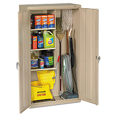 Tennsco Janitorial Cabinet, 36w x 18d x 64h, Putty (JAN6618DHPY)