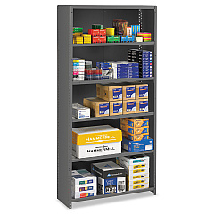 Tennsco Closed Commercial Steel Shelving, Five-Shelf, 36w x 12d x 75h, Medium Gray (ESPC61236MGY)
