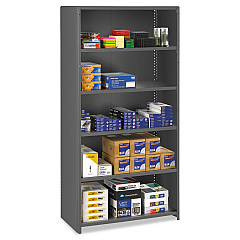 Tennsco Closed Commercial Steel Shelving, Five-Shelf, 36w x 18d x 75h, Medium Gray (ESPC61836MGY)