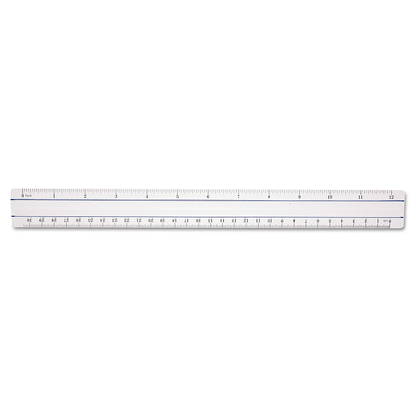 Westcott 12" Magnifying Ruler, Standard/Metric, Plastic, Clear (15571)