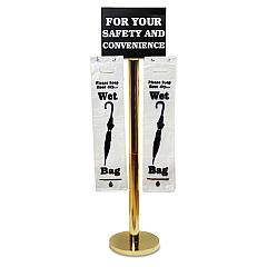 Tatco Wet Umbrella Bag Stand, 16w x 12d x 54.5h, Brass/Black/White (57029)