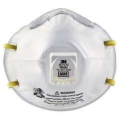 3M Particulate Respirator 8210V, N95, Cool Flow Valve, 10/Box